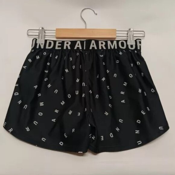 Under Armour Play Up 3.0 Shorts Girls Large Black White UA Logo 3" Inseam EUC - Picture 6 of 7